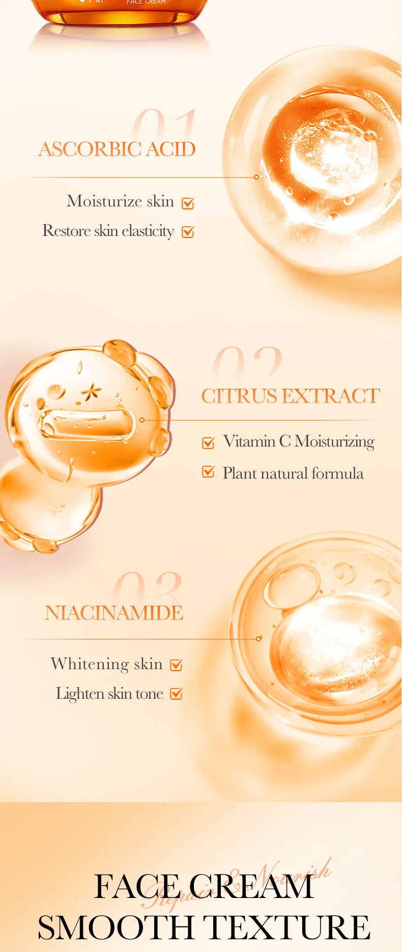 Crème Visage SADOER à la Vitamine C – Éclat & Hydratation pour les adolescentes