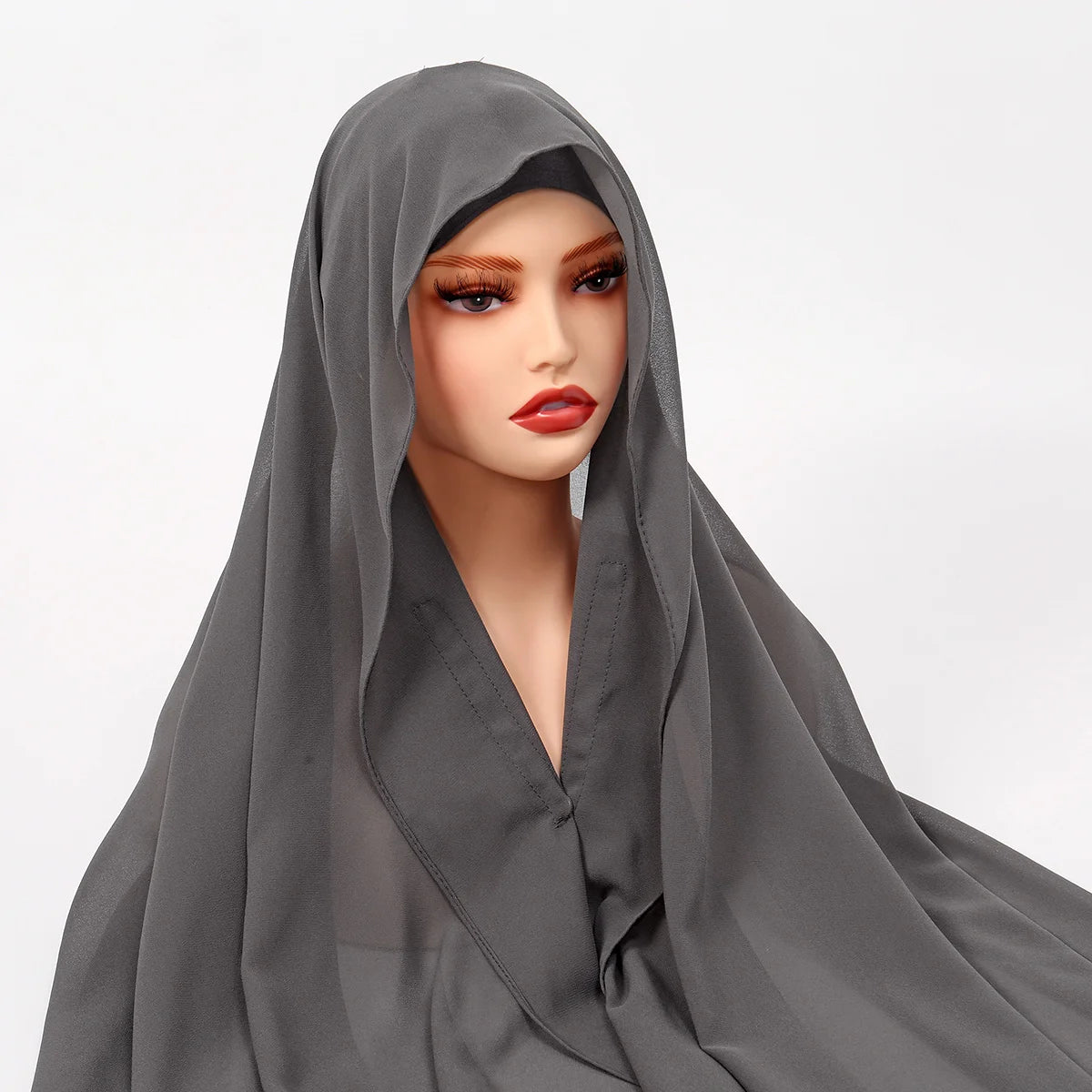 Hijab Instantané en Mousseline avec Aimants Intégrés – Facile à Porter