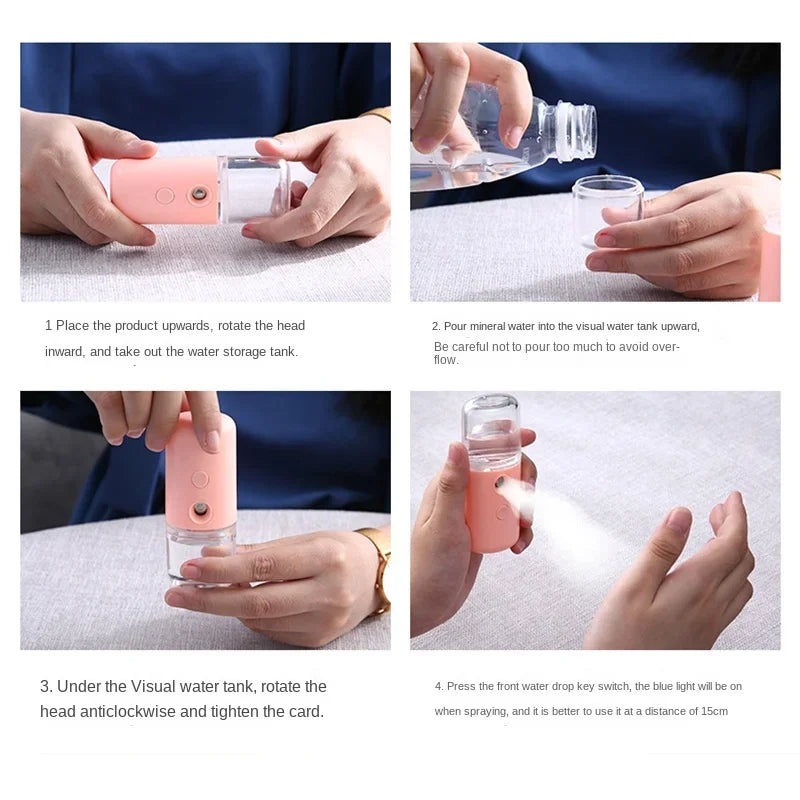 Brumisateur Nano Portable Rechargeable – Humidificateur Visage à Froid pour Soin Beauté et Hydratation