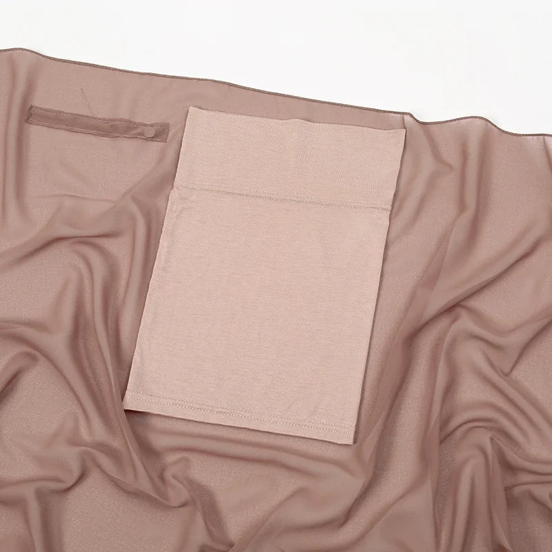 Hijab Instantané en Mousseline avec Aimants Intégrés – Facile à Porter