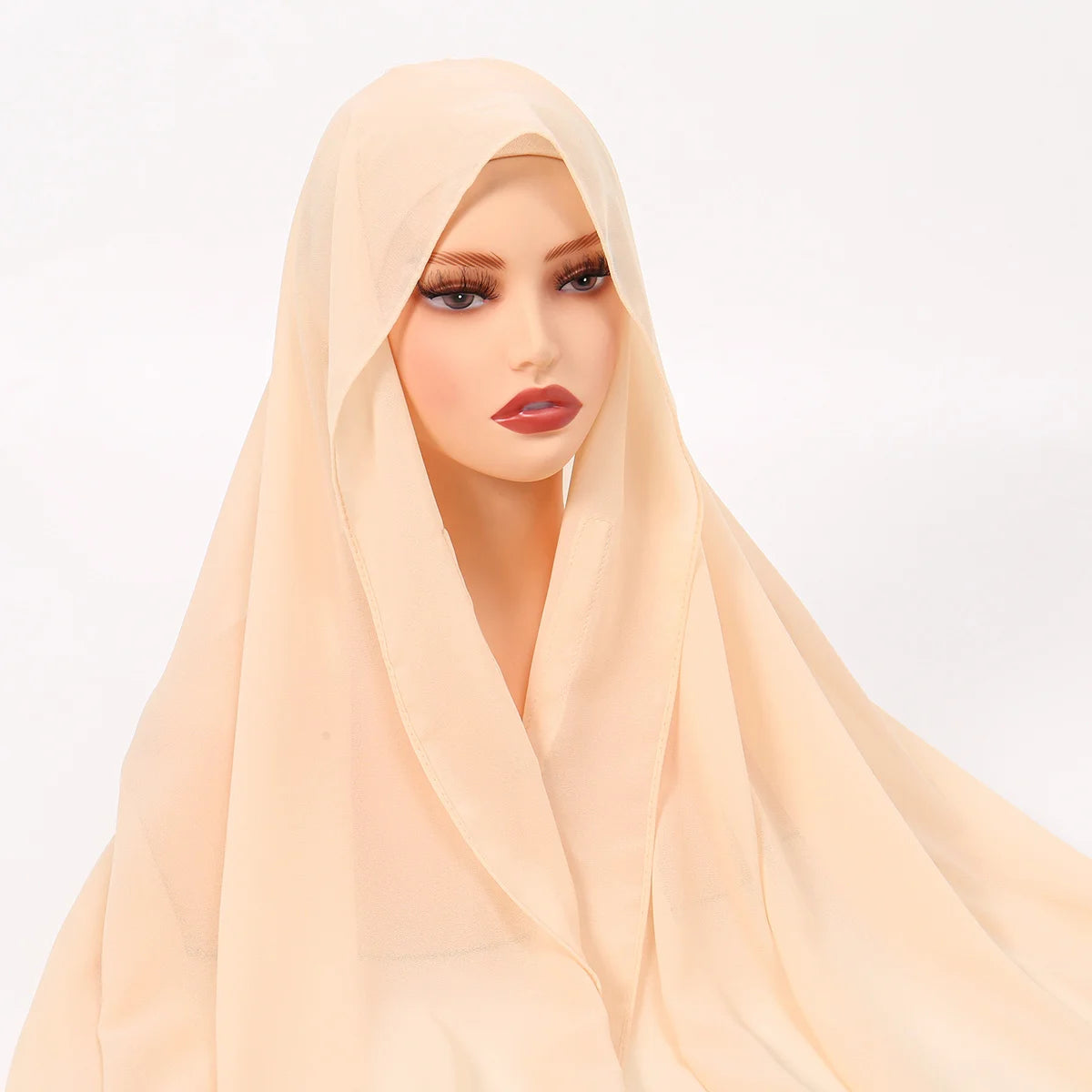 Hijab Instantané en Mousseline avec Aimants Intégrés – Facile à Porter