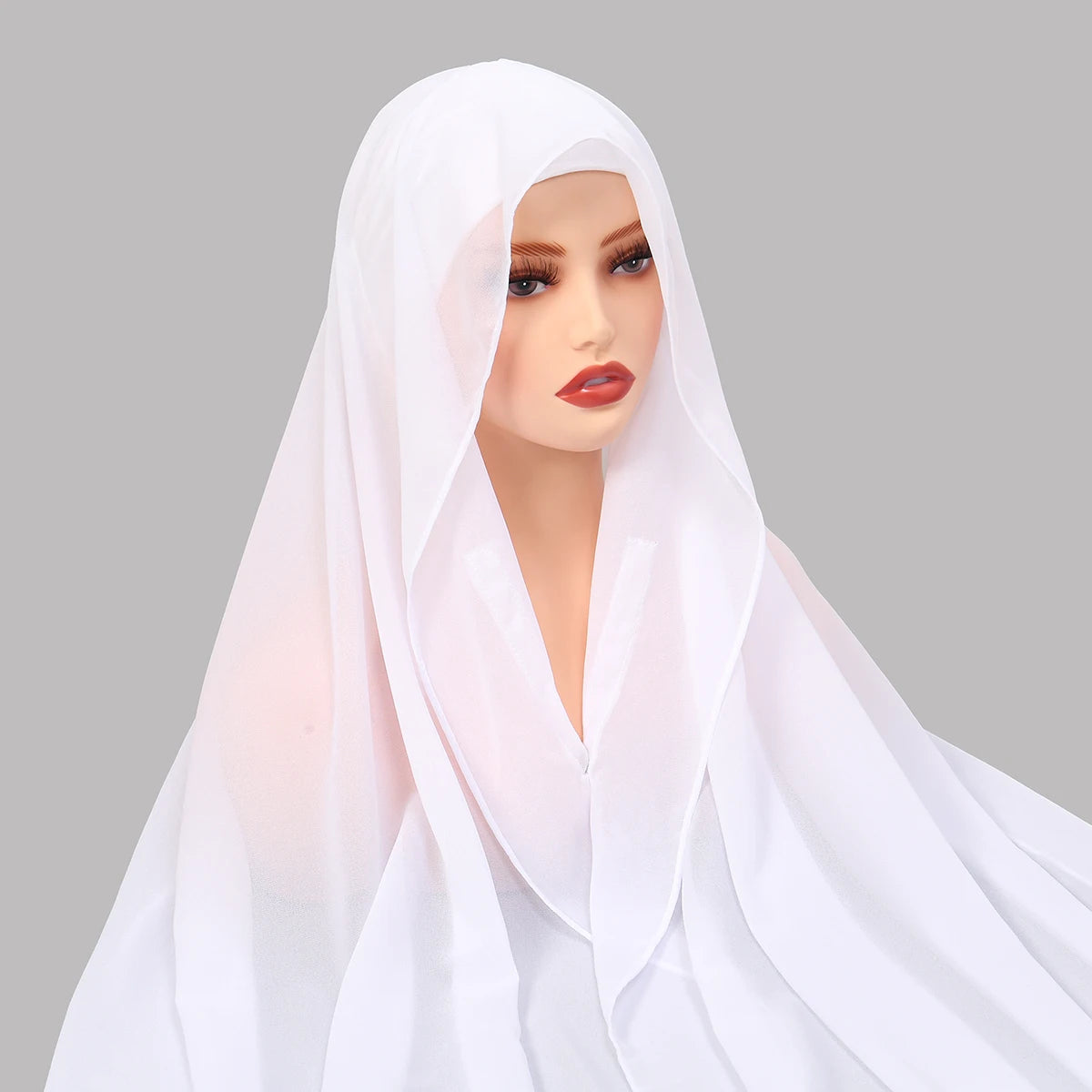 Hijab Instantané en Mousseline avec Aimants Intégrés – Facile à Porter