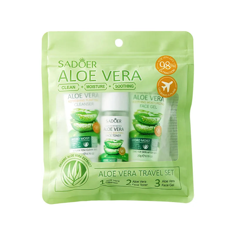 Ensemble de soins de la peau 3 pièces SADOER Aloe Vera
