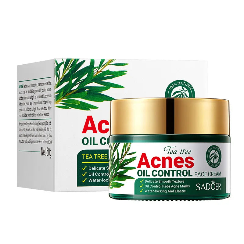 Crème visage SADOER au Tea Tree – Anti-acné & Contrôle de l’huile