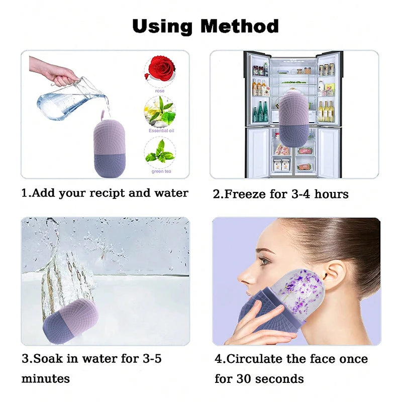 Rouleau Facio‑Oculaire Ice Roller – Silicone Réutilisable (1 pièce)