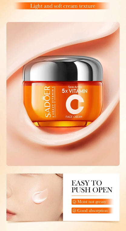 Crème Visage SADOER à la Vitamine C – Éclat & Hydratation pour les adolescentes