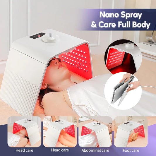 Masque LED 7 Couleurs + Pulvérisateur Nano à Eau – SPA à Domicile
