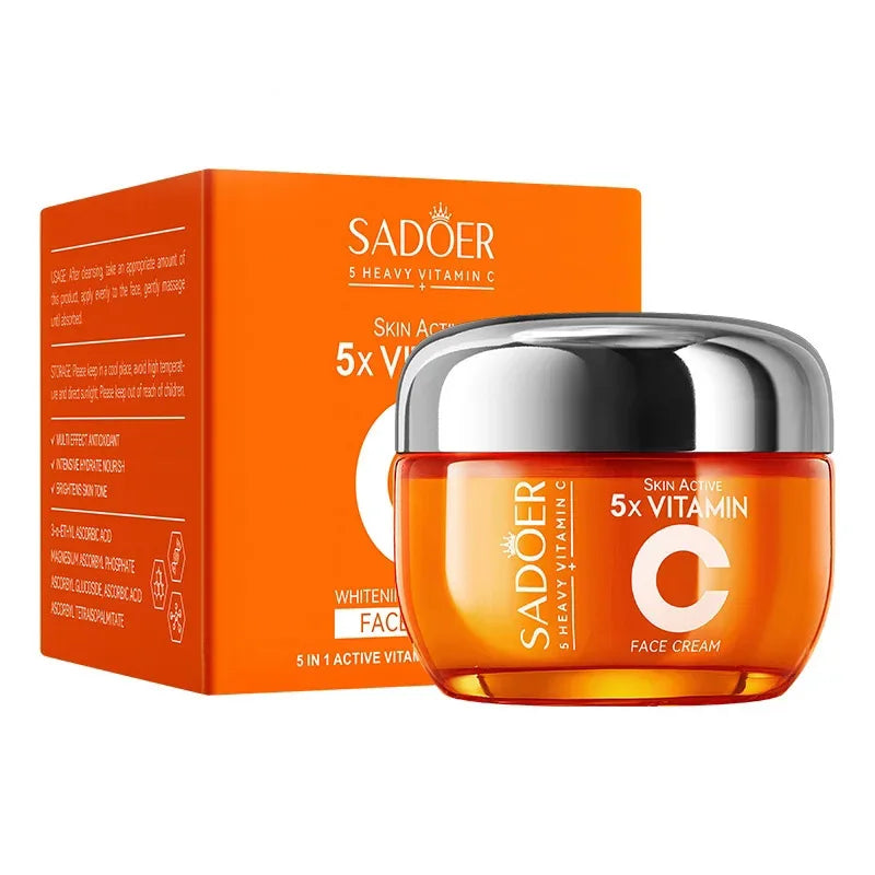 Crème Visage SADOER à la Vitamine C – Éclat & Hydratation pour les adolescentes
