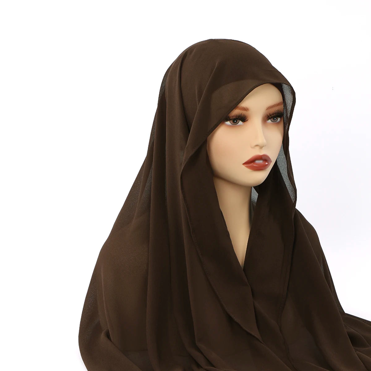 Hijab Instantané en Mousseline avec Aimants Intégrés – Facile à Porter