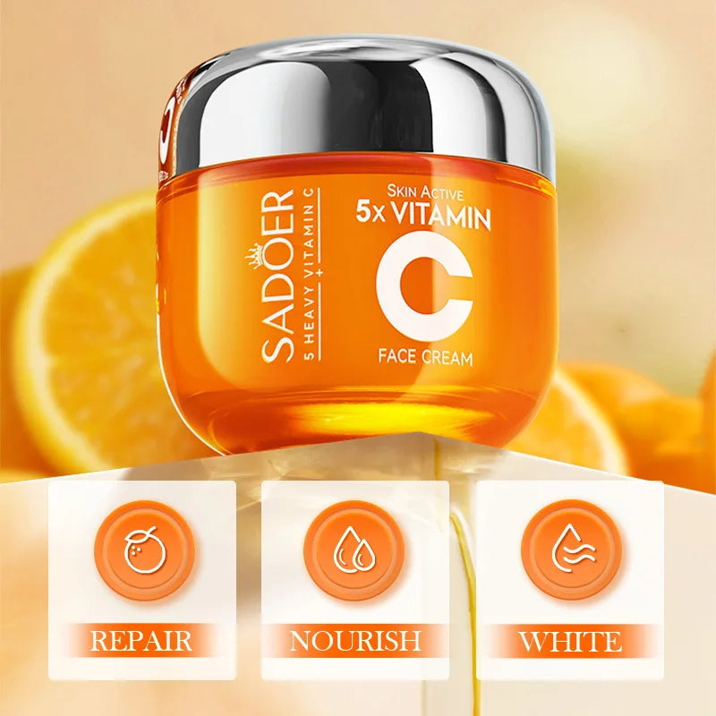 Crème Visage SADOER à la Vitamine C – Éclat & Hydratation pour les adolescentes