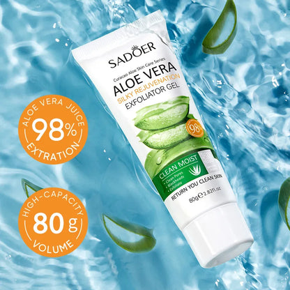 Gel exfoliant visage SADOER à l’Aloe Vera – Doux et purifiant, parfait pour les ados