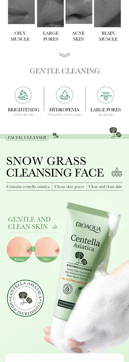 Nettoyant Visage BIOAQUA à la Centella Asiatica – Gel moussant hydratant & contrôle sébum
