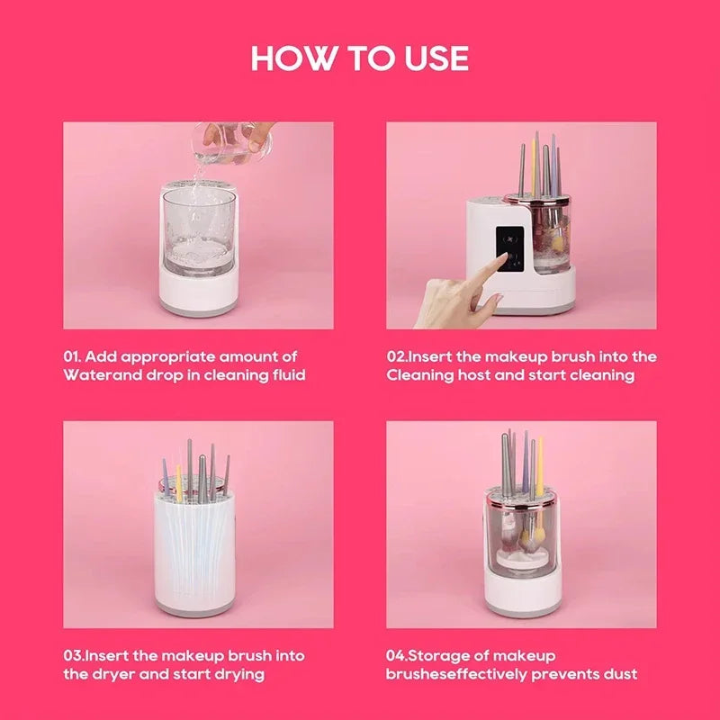 Nettoyeur Électrique de Pinceaux de Maquillage 3 en 1 – USB Automatique