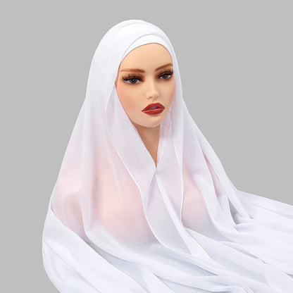 Hijab Instantané en Mousseline avec Aimants Intégrés – Facile à Porter