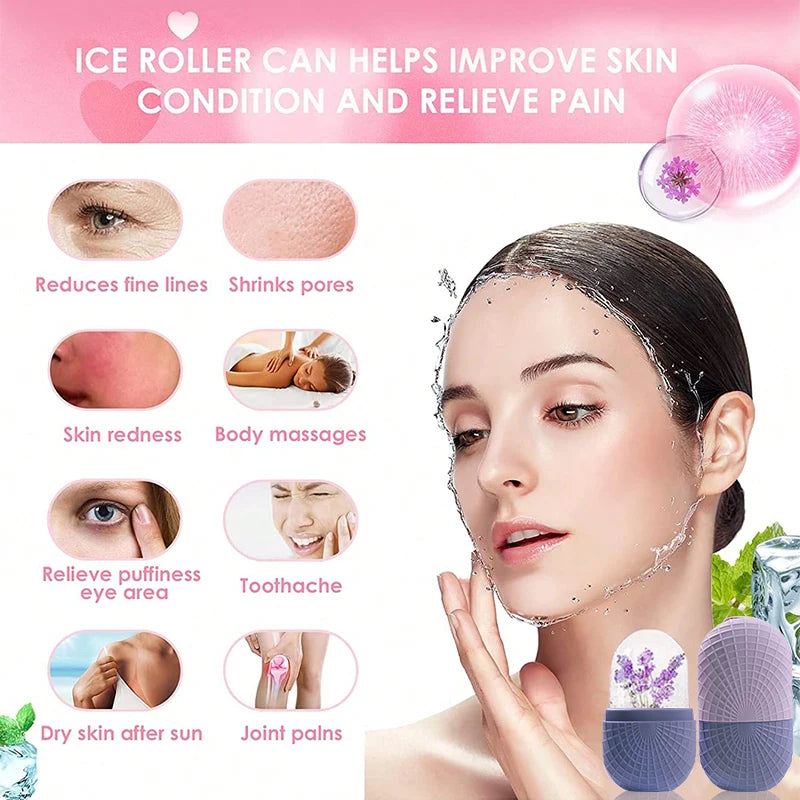 Rouleau Facio‑Oculaire Ice Roller – Silicone Réutilisable (1 pièce)