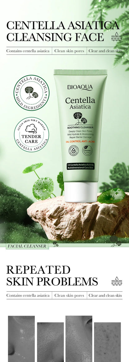 Nettoyant Visage BIOAQUA à la Centella Asiatica – Gel moussant hydratant & contrôle sébum