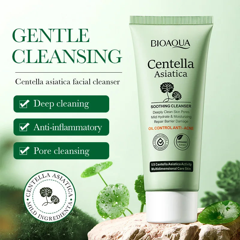 Nettoyant Visage BIOAQUA à la Centella Asiatica – Gel moussant hydratant & contrôle sébum