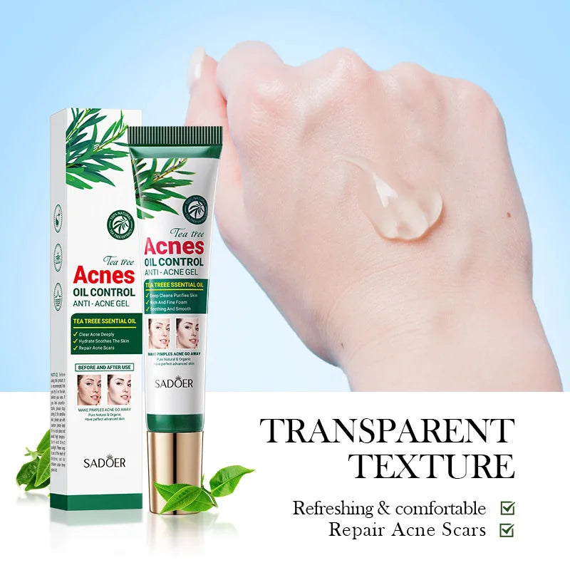 Gel crème hydratante SADOER au Tea Tree – Anti-acné et hydratante, idéale pour les adolescentes