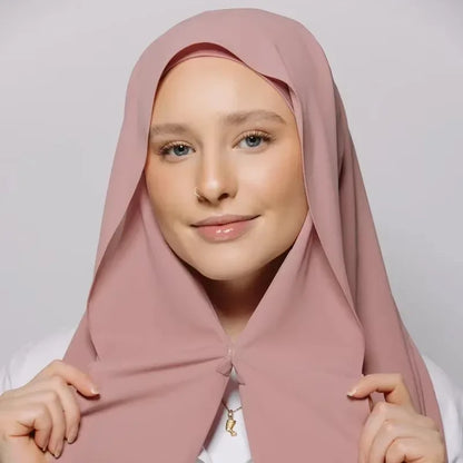 Hijab Instantané en Mousseline avec Aimants Intégrés – Facile à Porter