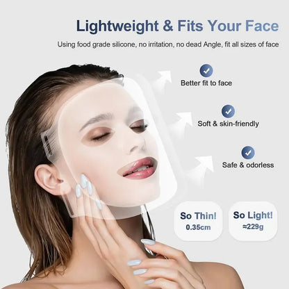 Masque LED en silicone Foreverlily pour le visage et le cou, 7 couleurs