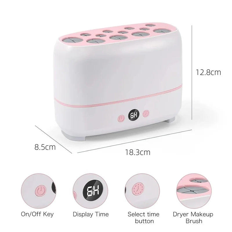 Sèche-pinceaux de maquillage électrique 12 trous – Machine automatique de séchage de pinceaux cosmétiques