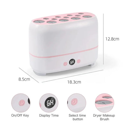 Sèche-pinceaux de maquillage électrique 12 trous – Machine automatique de séchage de pinceaux cosmétiques