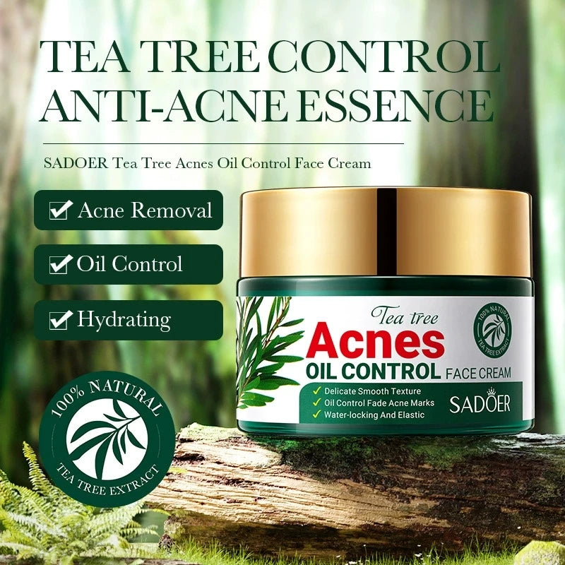 Crème visage SADOER au Tea Tree – Anti-acné & Contrôle de l’huile