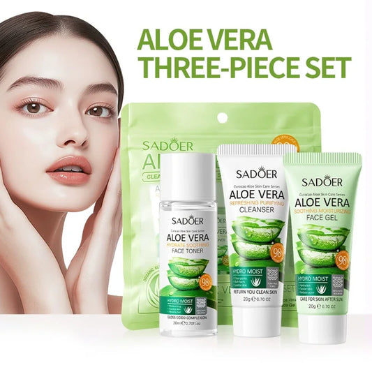 Ensemble de soins de la peau 3 pièces SADOER Aloe Vera