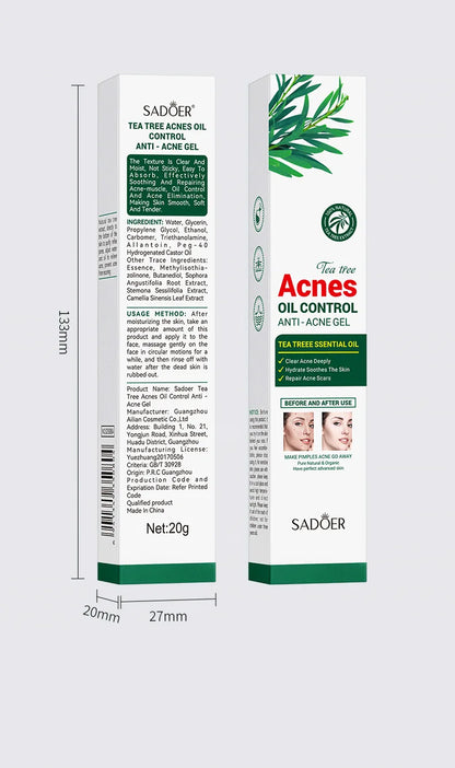 Gel crème hydratante SADOER au Tea Tree – Anti-acné et hydratante, idéale pour les adolescentes