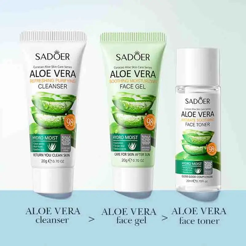 Ensemble de soins de la peau 3 pièces SADOER Aloe Vera