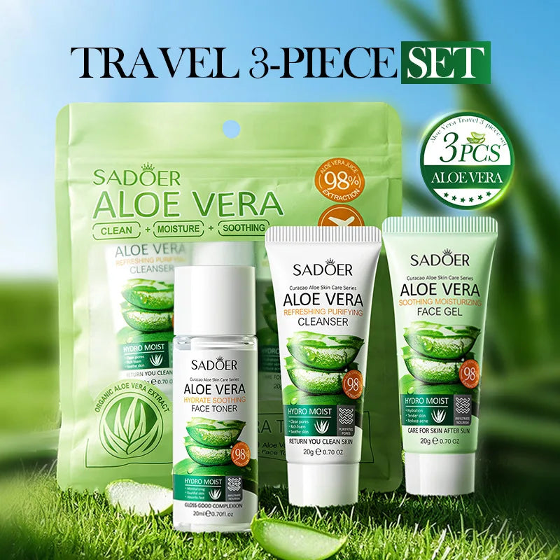 Ensemble de soins de la peau 3 pièces SADOER Aloe Vera