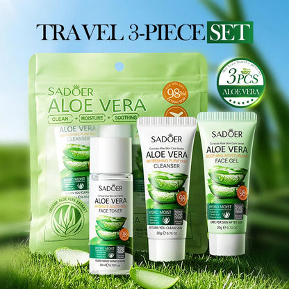 Ensemble de soins de la peau 3 pièces SADOER Aloe Vera
