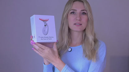 Appareil de beauté à LED 7 couleurs pour lifting du visage, rajeunissement de la peau du cou, masseur minceur, lifting, raffermissement, suppression des rides du visage